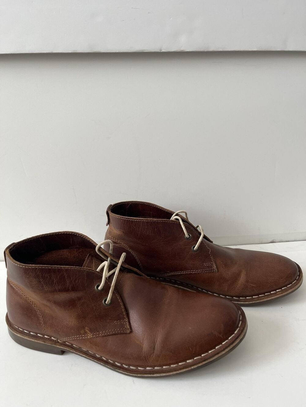 Michael Shannon Boots Mens Size 7 Brown Leather Desert Chukka Ankle Lace Up